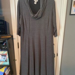 Grey Cowl-neck Dress